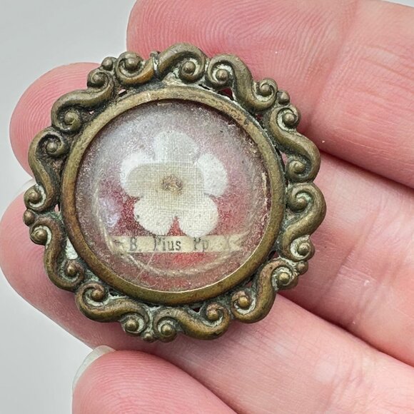 Antique Religious Reliquary Theca Relic The Blessed Pope Pius X  B. Pius Pp. X - Picture 2 of 7